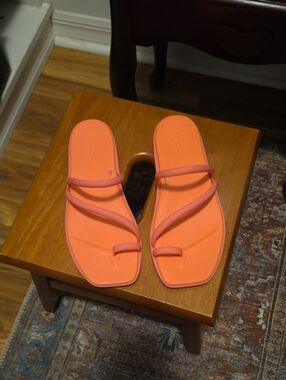 CROCS Women's Pink/Coral Orange Strappy Slide Sandals